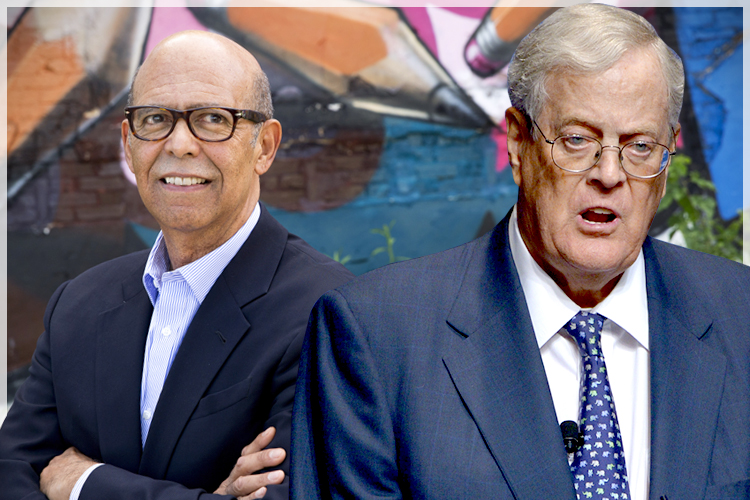 Michael Lomax, David Koch (AP/Jacquelyn Martin/Phelan M. Ebenhack/Photo montage by Salon)
