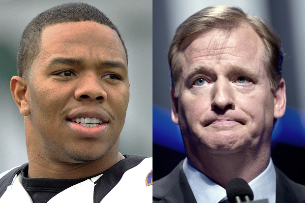 Ray Rice, Roger Goodell (Reuters/Sean Gardner/Carlo Allegri)