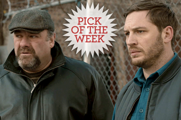 James Gandolfini and Tom Hardy in "The Drop"