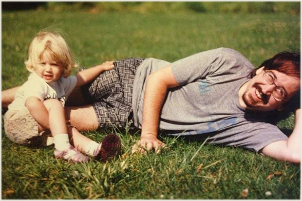 The author with his daughter as a young girl