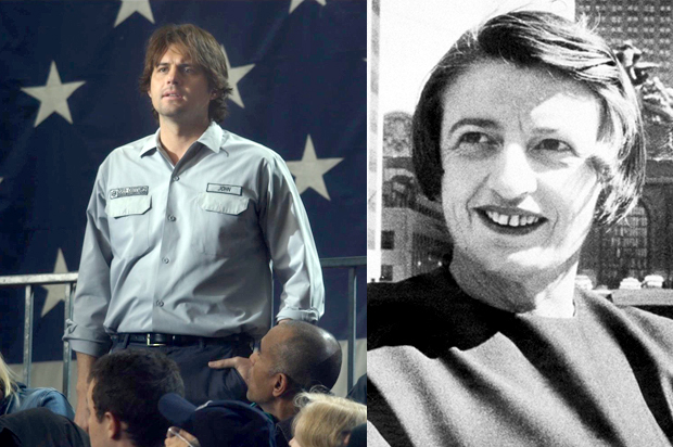 Kristoffer Polaha as John Galt in "Atlas Shrugged: Who Is John Galt?" and Ayn Rand (Atlas Distribution Company/AP)