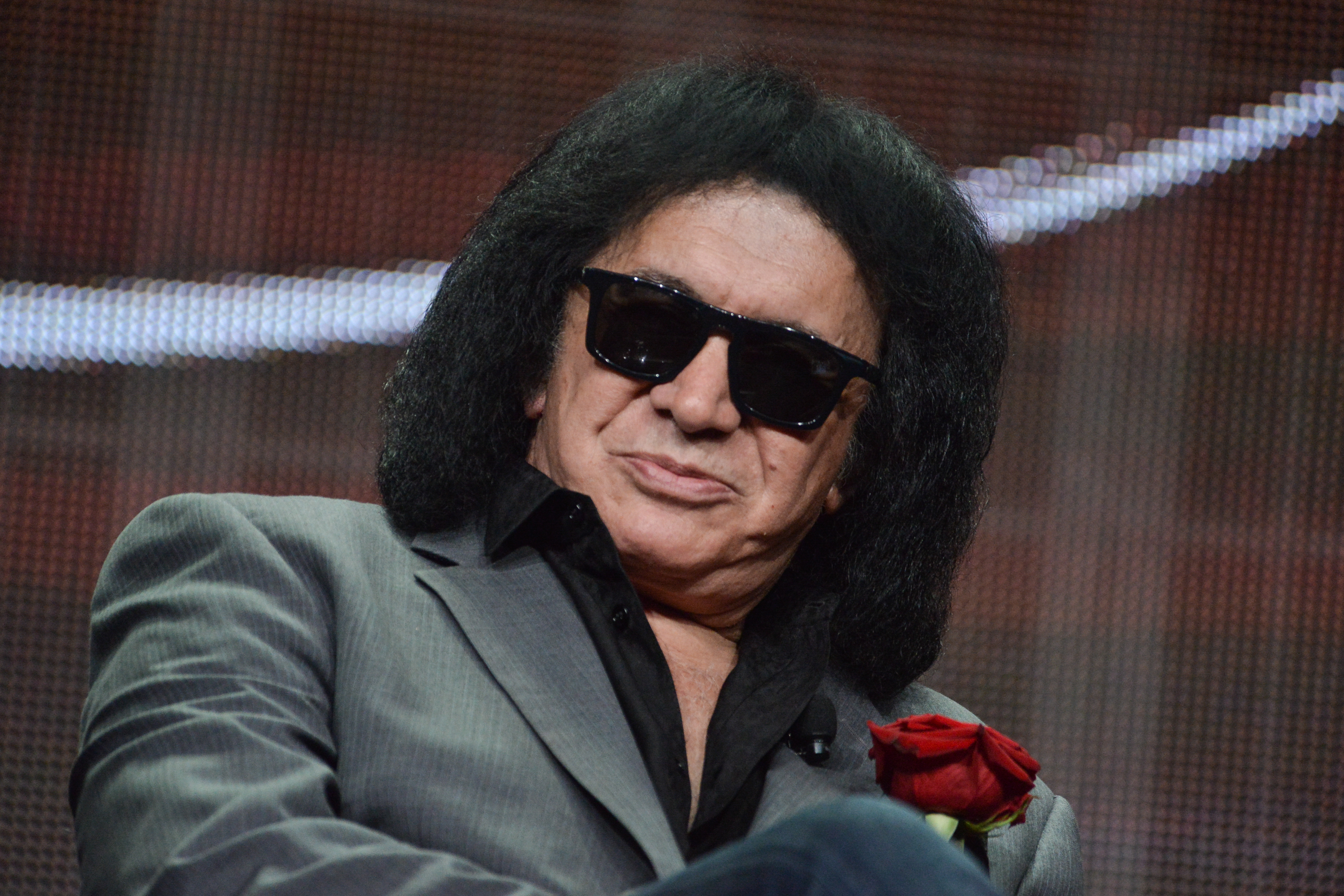 Gene Simmons speaks onstage during the "4th and Loud"  portion of the AMC 2014 Summer TCA on Friday, July 11, 2014, in Beverly Hills, Calif. (Photo by Richard Shotwell/Invision/AP) (Richard Shotwell/invision/ap)