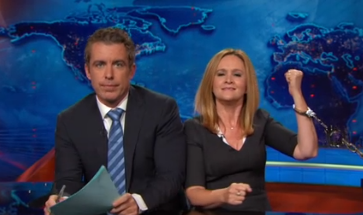Jason Jones and Samantha Bee host (screenshot/"The Daily Show")