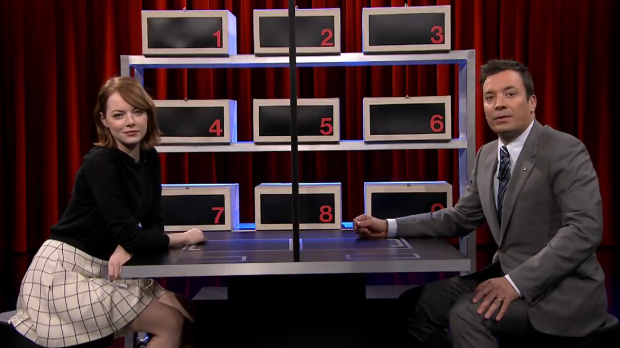 Emma Stone and Jimmy Fallon (screenshot/"The Tonight Show with Jimmy Fallon")