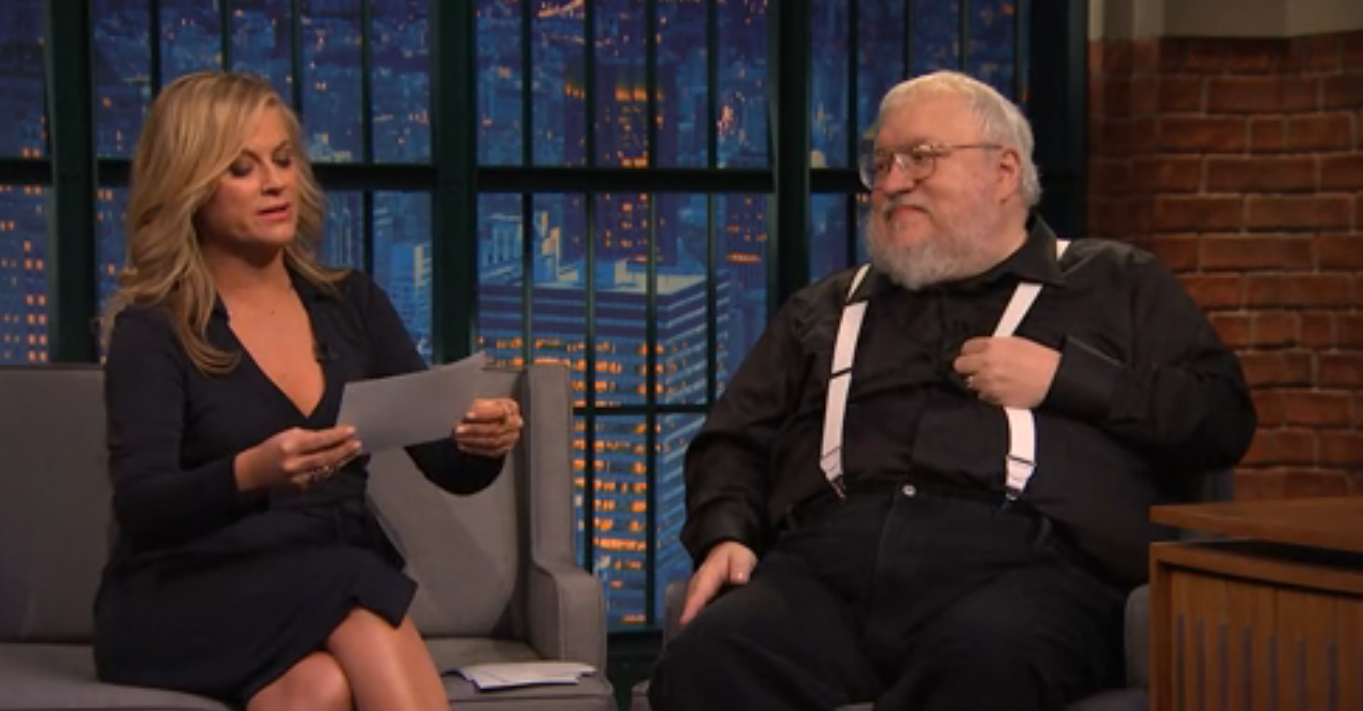 Amy Poehler and George R.R. Martin (NBC/Hulu)