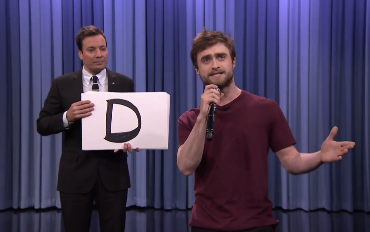 Daniel Radcliffe rapping Blackalicious' "Alphabet Aerobics" on "The Tonight Show" (NBC/YouTube)