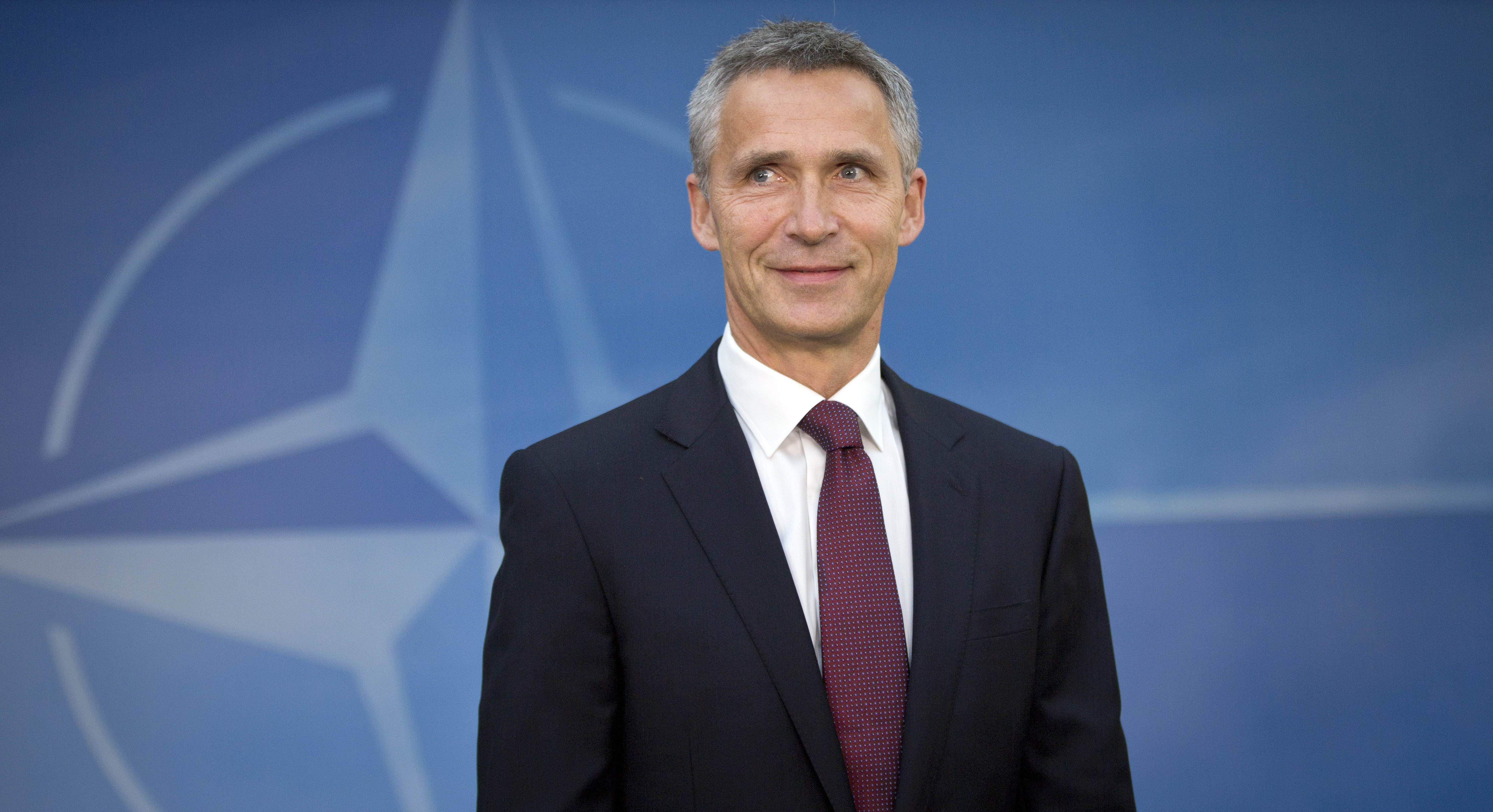 New NATO Secretary General Jens Stoltenberg arrives for his first day of work at NATO headquarters in Brussels on Wednesday, Oct. 1, 2014. A two-time prime minister, Stoltenberg became a recognizable face on the international scene with his dignified response to the twin terror attacks that killed 77 people in Norway in July 2011. (AP Photo/Virginia Mayo) (AP)
