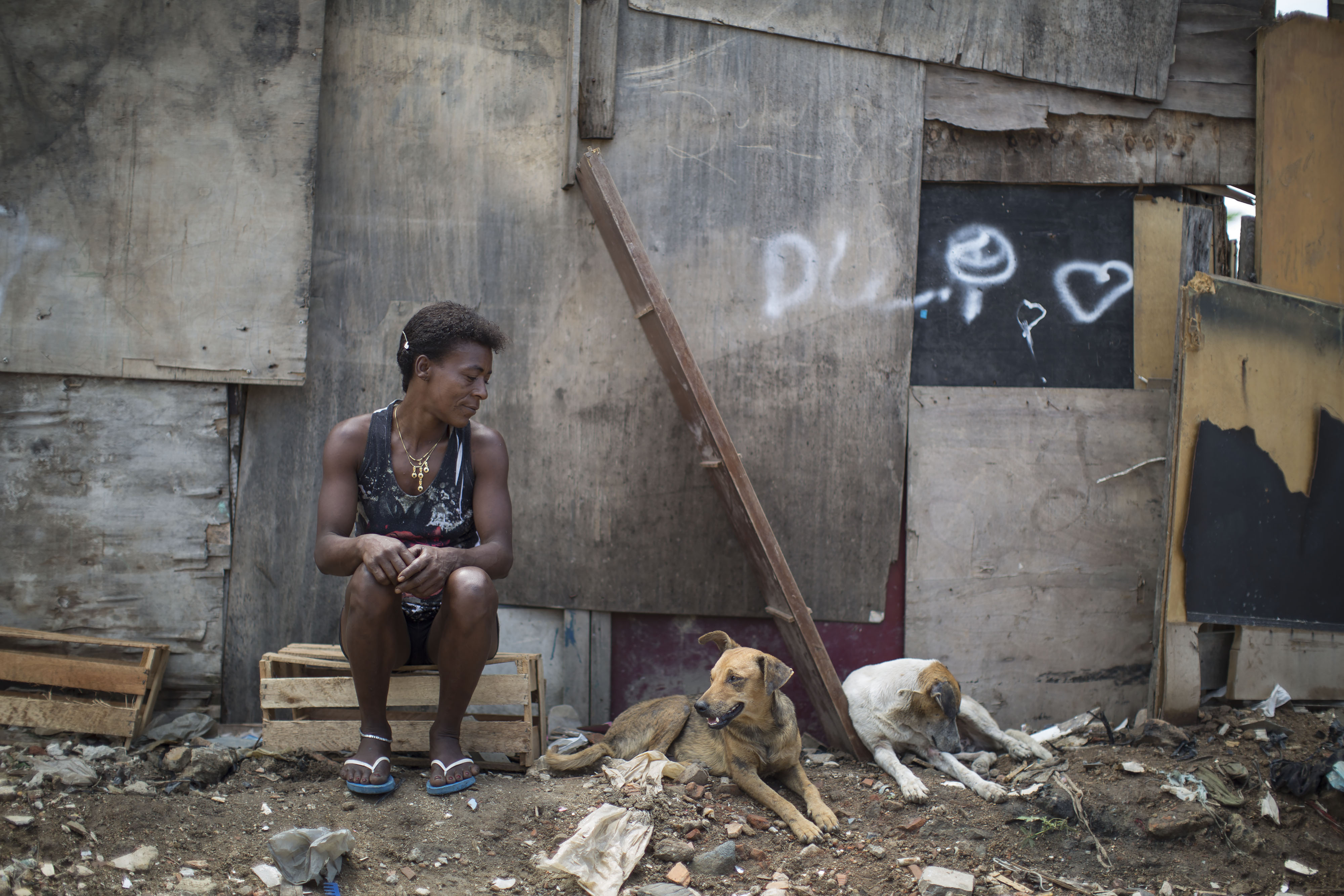 A woman in a Brazilian shantytown (AP)