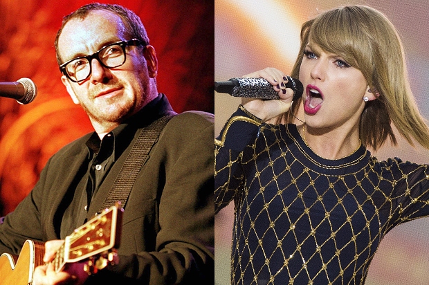 Elvis Costello, Taylor Swift (AP/Martial Trezzini/Reuters/Lucas Jackson)