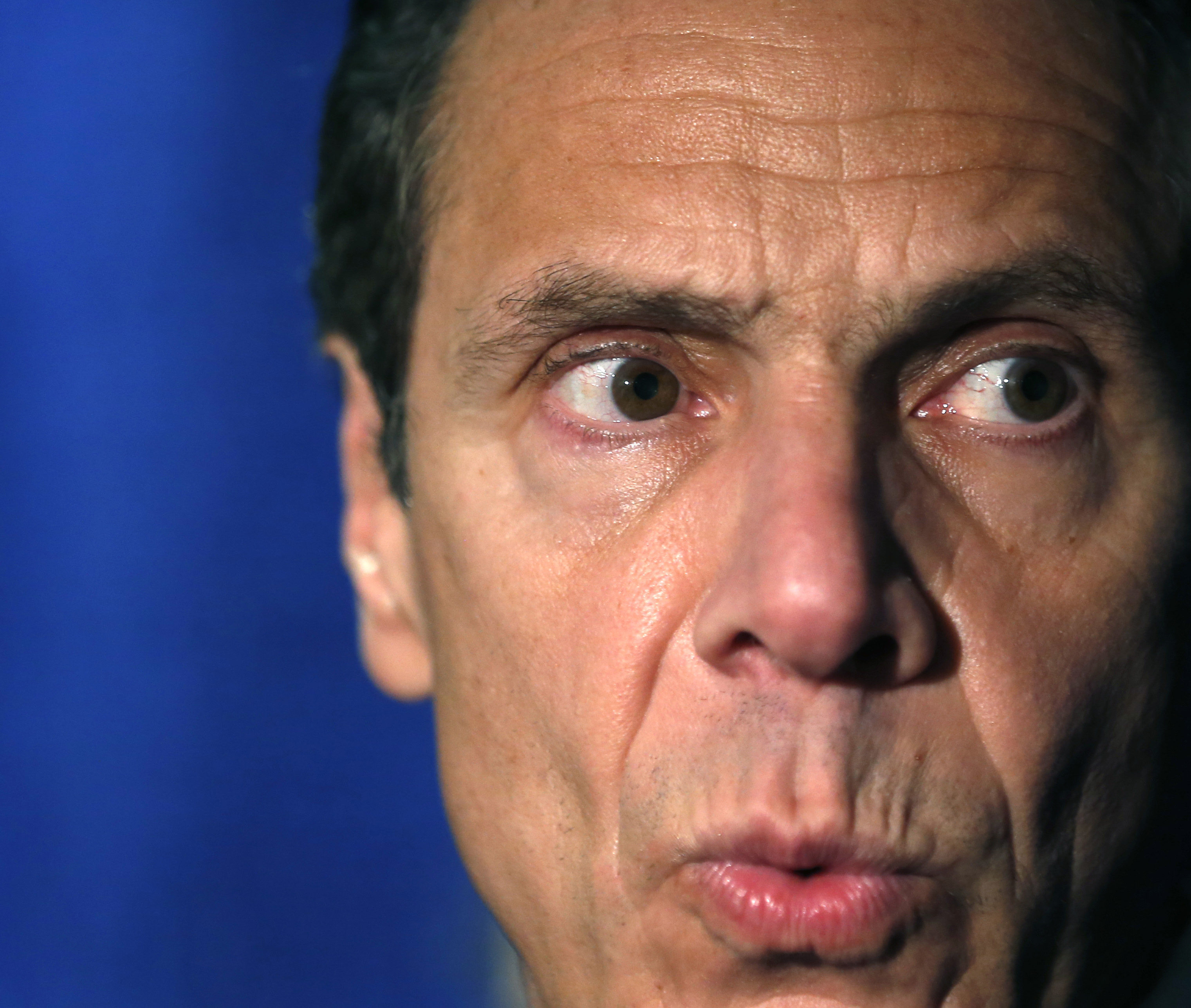 In this Oct. 1, 2014, file photo, New York Gov. Andrew Cuomo speaks in Albany, N.Y. After a hard six months during which he appeared flummoxed by corruption allegations and an embarrassing primary battle, New Yorks governor is actively raising his profile, fueling speculation about whether he is already looking beyond his bid for a second term or just trying to run up the score.  (AP Photo/Mike Groll, File) (AP)