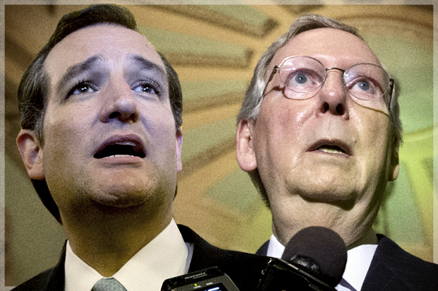 Ted Cruz, Mitch McConnell (Reuters/Jason Reed/J. Scott Applewhite/photo montage by Salon)