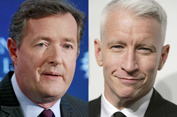 Piers Morgan, Anderson Cooper (Reuters/Andrew Burton/Carlo Allegri)