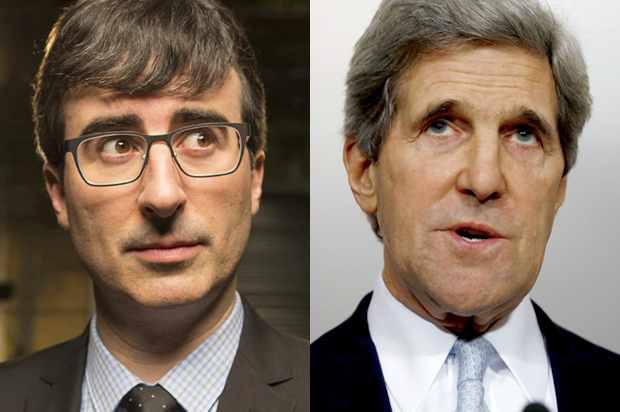 John Oliver, John Kerry (HBO/Reuters/Jason Reed)