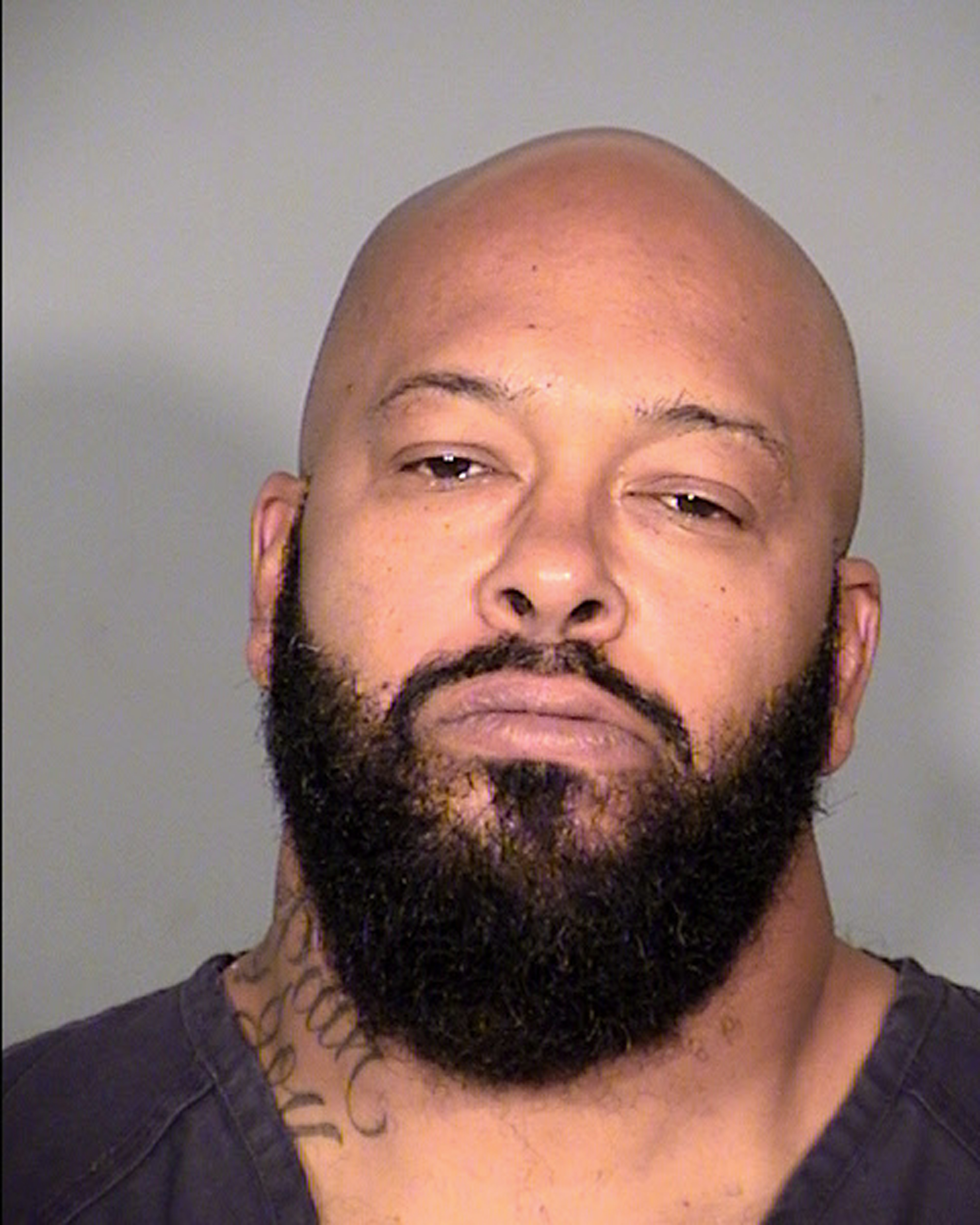 This Oct. 29, 2014 photo provided by the Las Vegas Metropolitan Police Department shows Marion "Suge" Knight. (AP/Las Vegas Metropolitan Police Department)