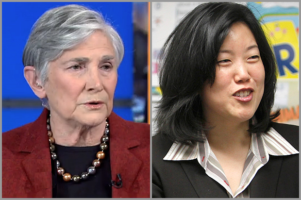 Diane Ravitch, Michelle Rhee (MSNBC/AP/Jacquelyn Martin)