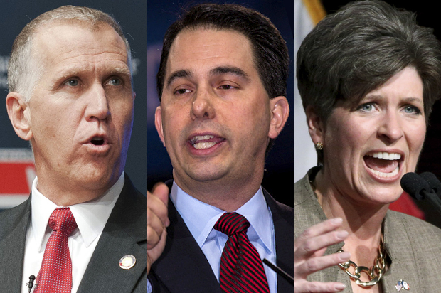 Thom Tillis, Scott Walker, Jony Ernst (Reuters/Davis Turner/Jeff Malet, maletphoto.com/AP/Justin Hayworth)