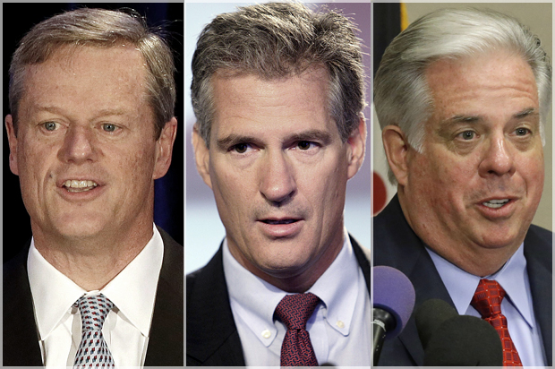 Charlie Baker, Scott Brown, Larry Hogan (AP/Stephan Savoia/Jim Cole/Patrick Semansky)