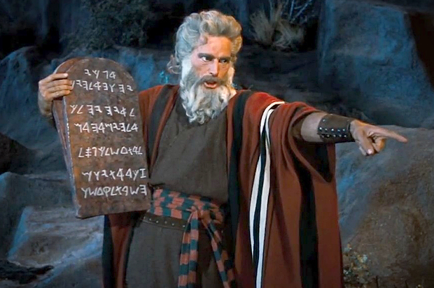 Charlton Heston as Moses in "The Ten Commandments"