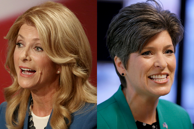 Wendy Davis, Joni Ernst (AP/Andy Jacobsohn/Charlie Neibergall)