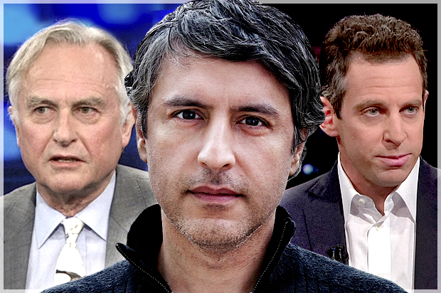 Richard Dawkins, Reza Aslan, Sam Harris (Comedy Central/Malin Fezehai/HBO/Photo montage by Salon)