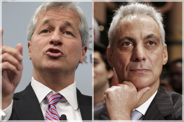 Jamie Dimon, Rahm Emanuel (Reuters/Yuri Gripas/Larry Downing)