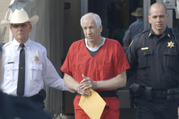 Jerry Sandusky, in news footage seen in "Happy Valley." (Sundance Institute)