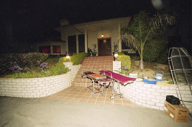 Gurneys to remove bodies from the Heaven's Gate cult house, San Diego, Calif., March 27, 1997. (AP)