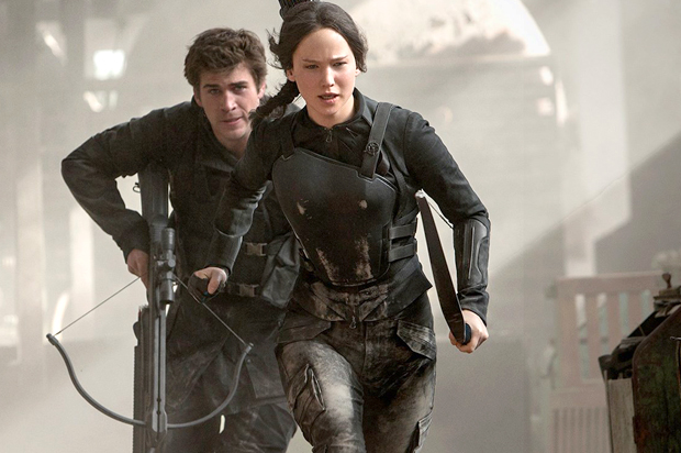 Liam Hemsworth and Jennifer Lawrence in "The Hunger Games: Mockingjay - Part 1" (Lionsgate)