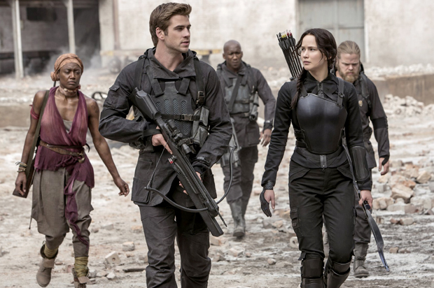 Liam Hemsworth and Jennifer Lawrence in "The Hunger Games: Mockingjay, Part 1" (Lionsgate)