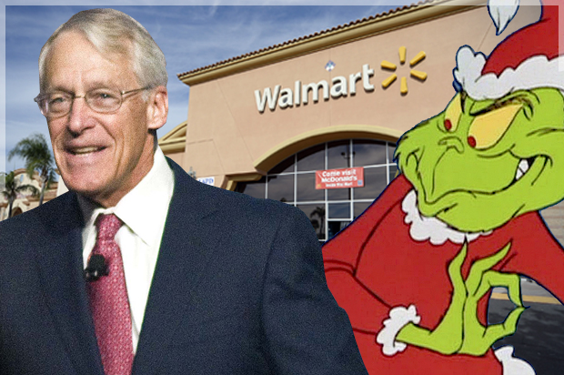 Wal-Mart Chairman Robson Walton and the Grinch (AP/April L Brown/Reuters/Kevork Djansezian/Salon)