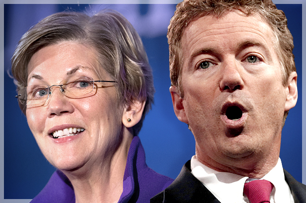 Elizabeth Warren, Rand Paul (AP/Manuel Balce Ceneta/Reuters/Kevin Lamarque/Photo montage by Salon)