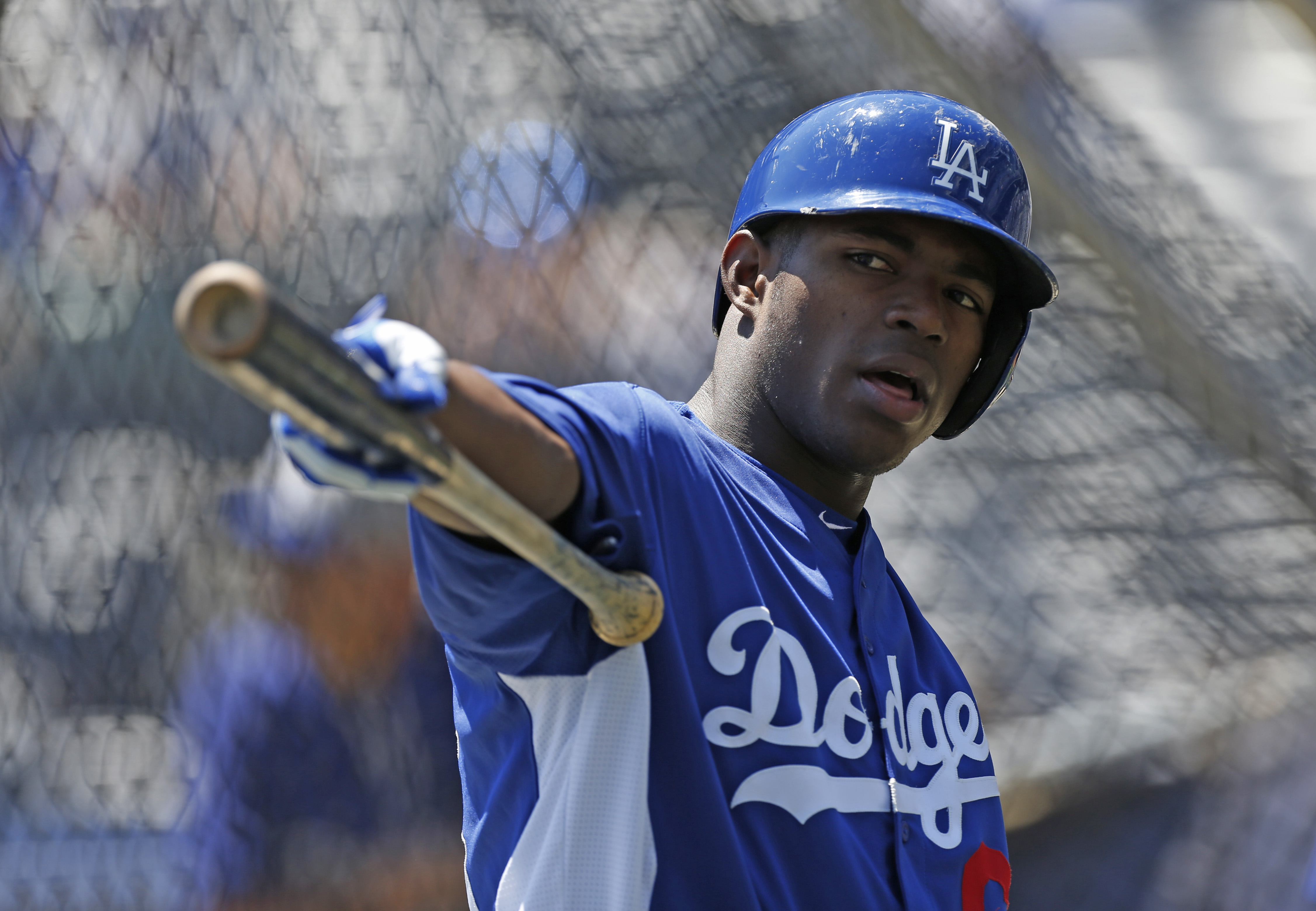 Los Angeles Dodgers right fielder Yasiel Puig (AP/Kathy Willens)