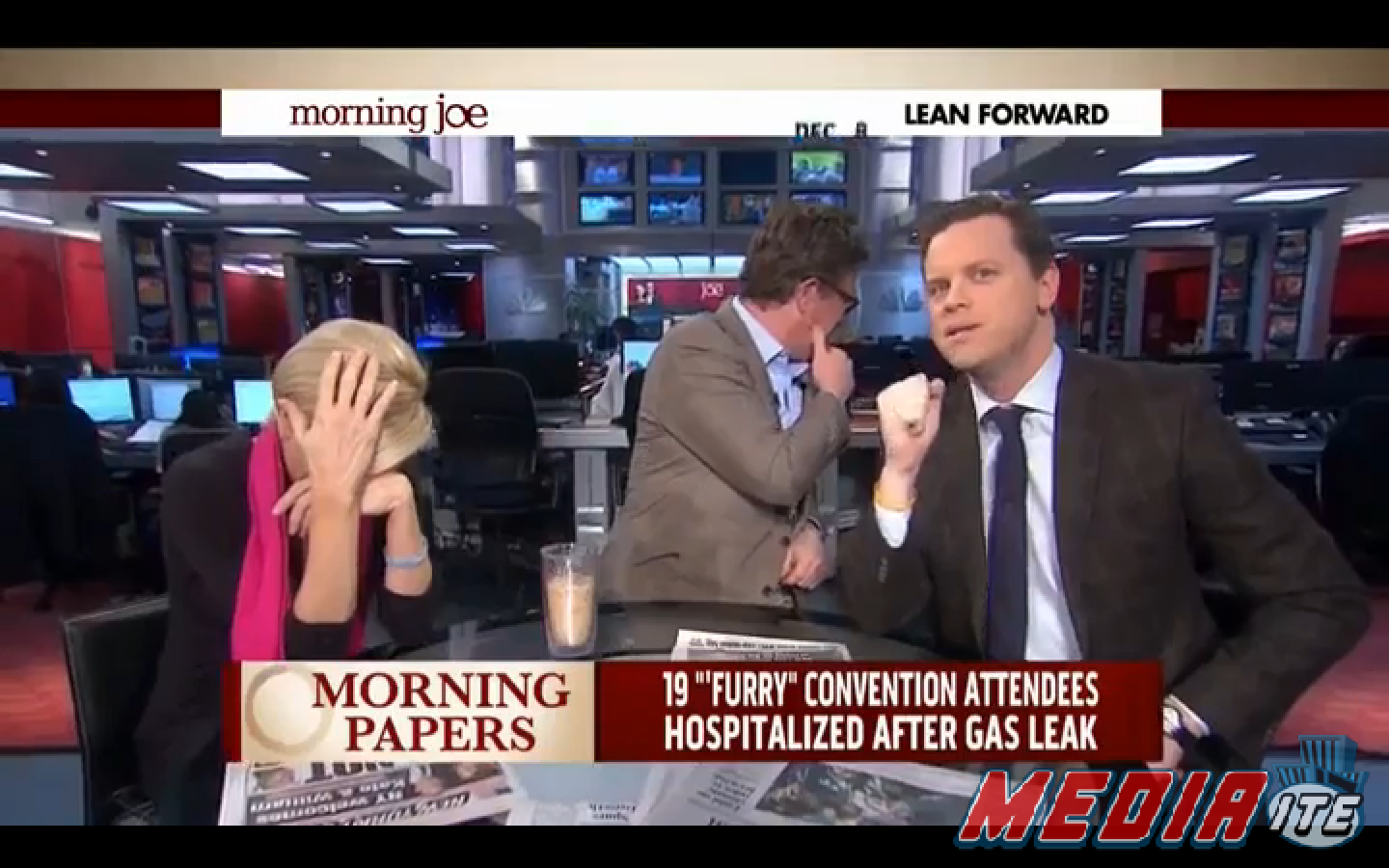 Mika Brzezisnki, Joe Scarborough and Willie Geist (MSNBC/"Morning Joe")
