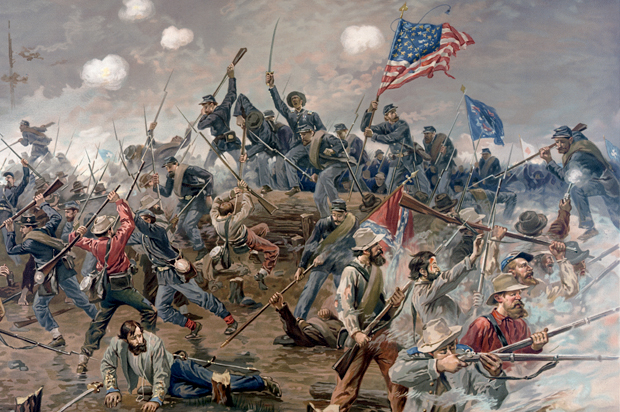 A detail from "Battle of Spottsylvania" by Thure de Thulstrup (Wikimedia)