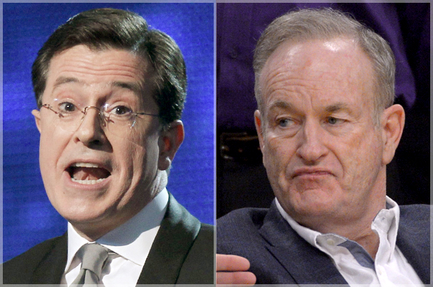 Stephen Colbert, Bill O'Reilly (Reuters/Mike Blake/AP/Mark J. Terrill)