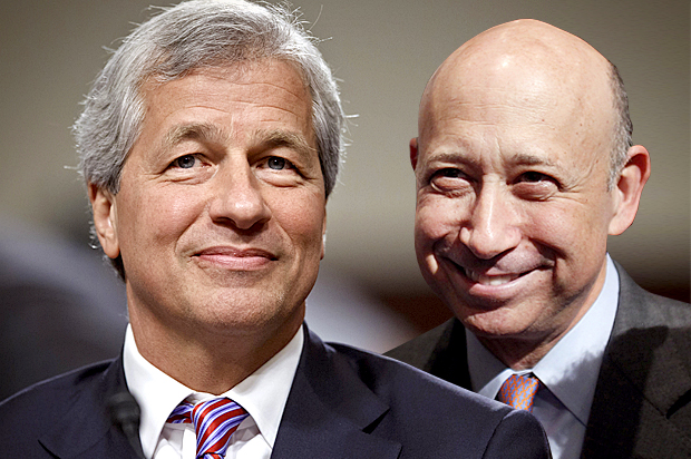 Jamie Dimon, Lloyd Blankfein (AP/J. Scott Applewhite/Reuters/Natalie Behring/Photo montage by Salon)