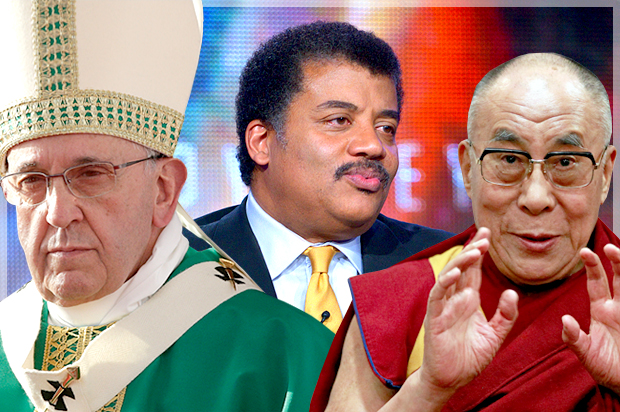 Pope Francis, Neil deGrasse Tyson, the Dalai Lama (Reuters/AP/Max Rossi/Richard Shotwell/Cathal McNaughton/Photo montage by Salon)