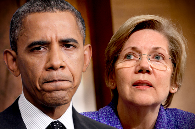 Barack Obama, Elizabeth Warren (AP/Pablo Martinez Monsivais/Jacquelyn Martin/Photo montage by Salon)