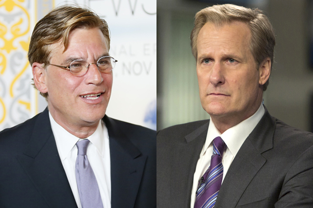 Aaron Sorkin; Jeff Daniels as WIll McAvoy in "The Newsroom" (Reuters/Danny Moloshok/HBO)