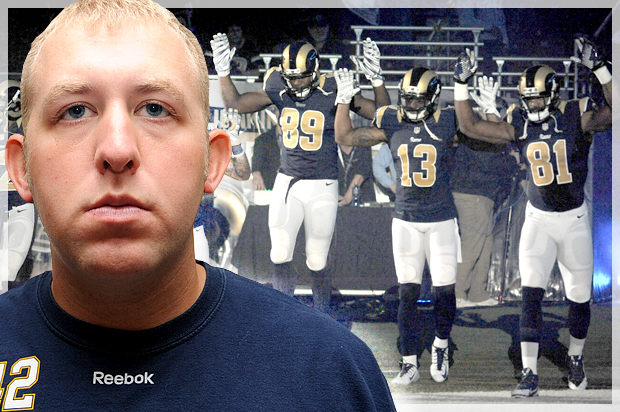 Darren Wilson; members of the St. Louis Rams (Reuters/AP/L.G. Patterson/Photo montage by Salon)