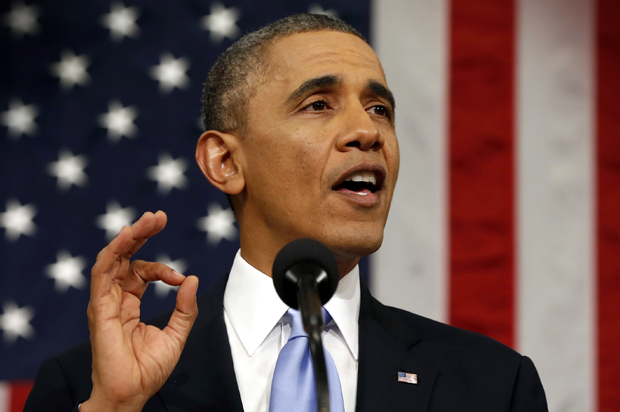 President Barack Obama delivers the State of Union address, Jan. 28, 2014. (AP/Larry Downing)