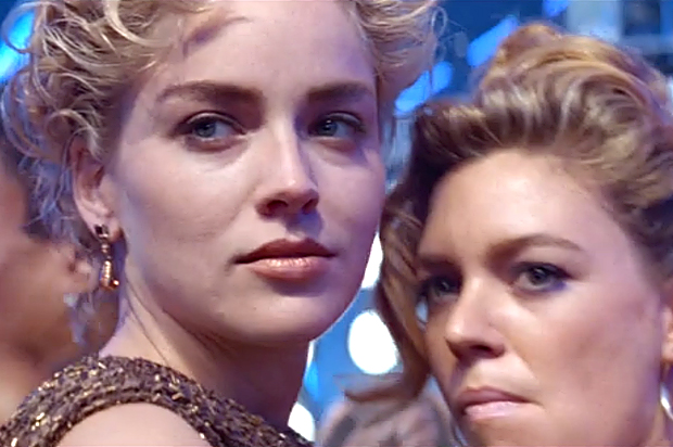 Sharon Stone and Leilani Sarelle in "Basic Instinct" (Columbia Tristar)