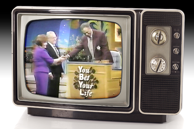 A screenshot of the author's mother meeting Bill Cosby on "You Bet Your Life" (<a href='http://www.shutterstock.com/gallery-492139p1.html'>Steven Chiang</a> via <a href='http://www.shutterstock.com/'>Shutterstock</a>/Salon)