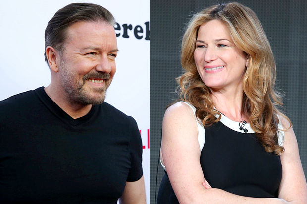 Ricky Gervais, Ana Gasteyer (AP/Eric Charbonneau/Paul A. Hebert)