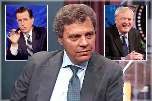 Stephen Colbert, Neil Postman, Chris Matthews (Comedy Central/C-Span/MSNBC)
