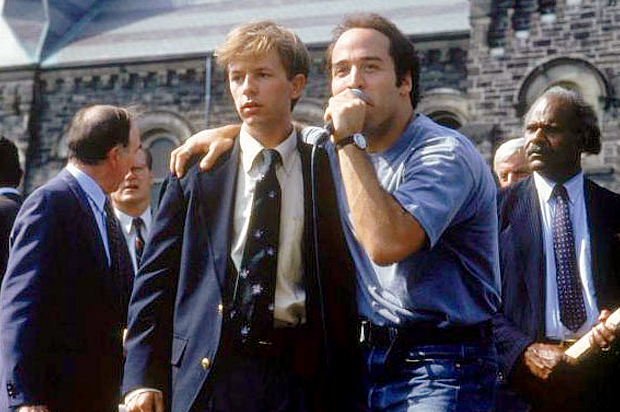 David Spade and Jeremy Piven in "PCU"