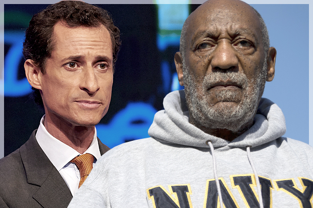 Anthony Weiner, Bill Cosby (AP/James Keivom/Matt Rourke/Photo montage by Salon)