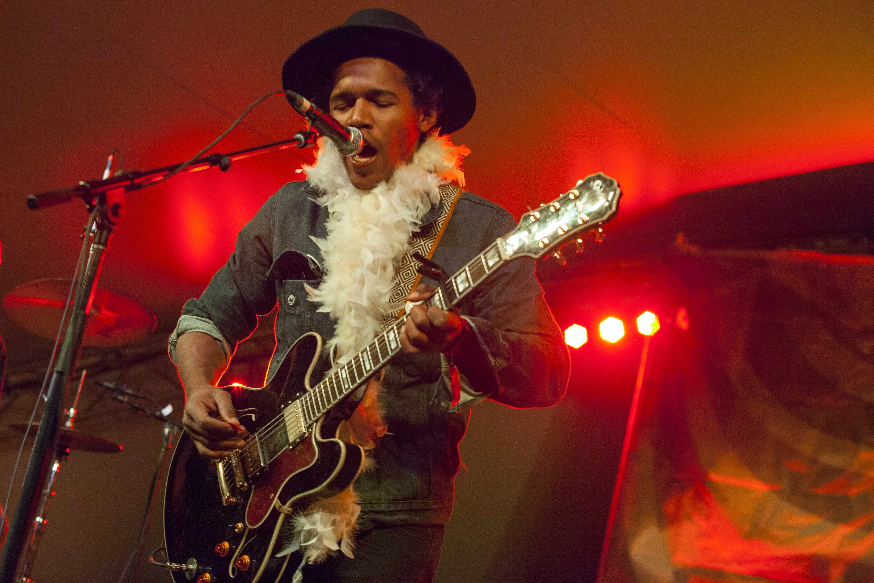 Singer and guitarist Benjamin Booker and his band performs at the Voodoo Music Experience on Saturday, Nov. 1, 2014, in New Orleans. (Photo by Barry Brecheisen/Invision/AP) (Barry Brecheisen/invision/ap)