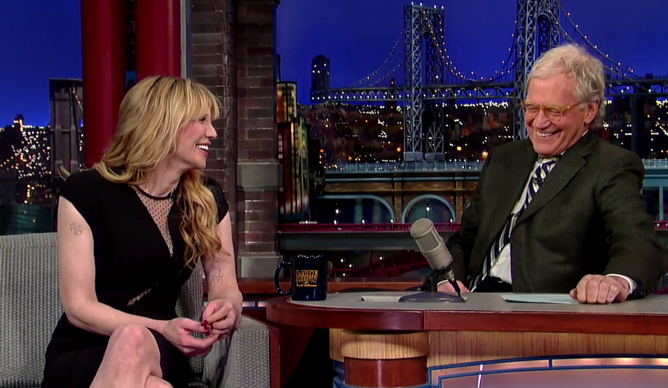 David Letterman and Courtney Love (CBS)