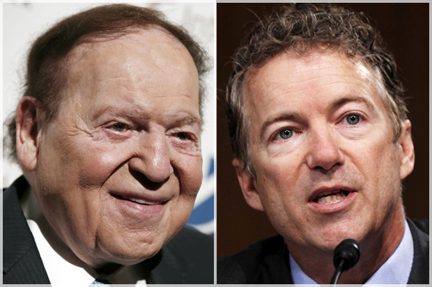 Sheldon Adelson, Rand Paul (Reuters/Mike Segar/Jason Reed)